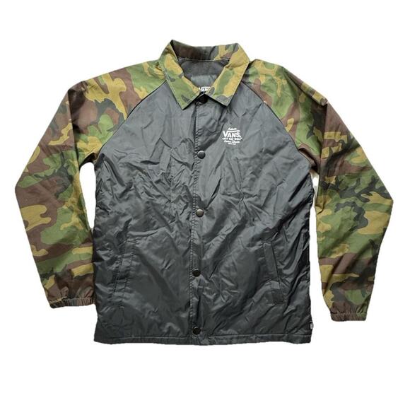 VANS Off The Wall Custom Classics Windbreaker Jacket Camo Boys Large - Picture 1 of 10